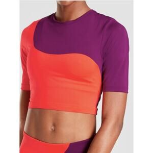 Athleta XS Colorblock swim bathing suit 3/4 sleeve rashguard cover up SUP surf